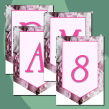 8 Марта шаблоны для оформления растяжка флажки готовые