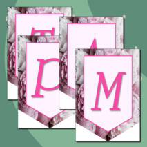 8 Марта шаблоны для оформления растяжка флажки готовые