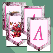 8 Марта шаблоны для оформления растяжка флажки готовые