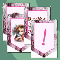 8 Марта шаблоны для оформления растяжка флажки готовые