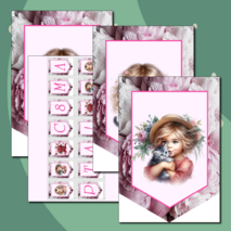 8 Марта шаблоны для оформления растяжка флажки готовые