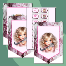 8 Марта шаблоны для оформления растяжка флажки готовые