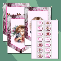 8 Марта шаблоны для оформления растяжка флажки готовые