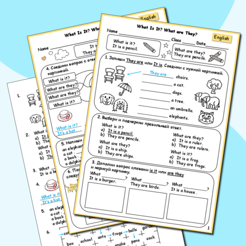 Рабочие листы по английскому языку What Is It? What are They?