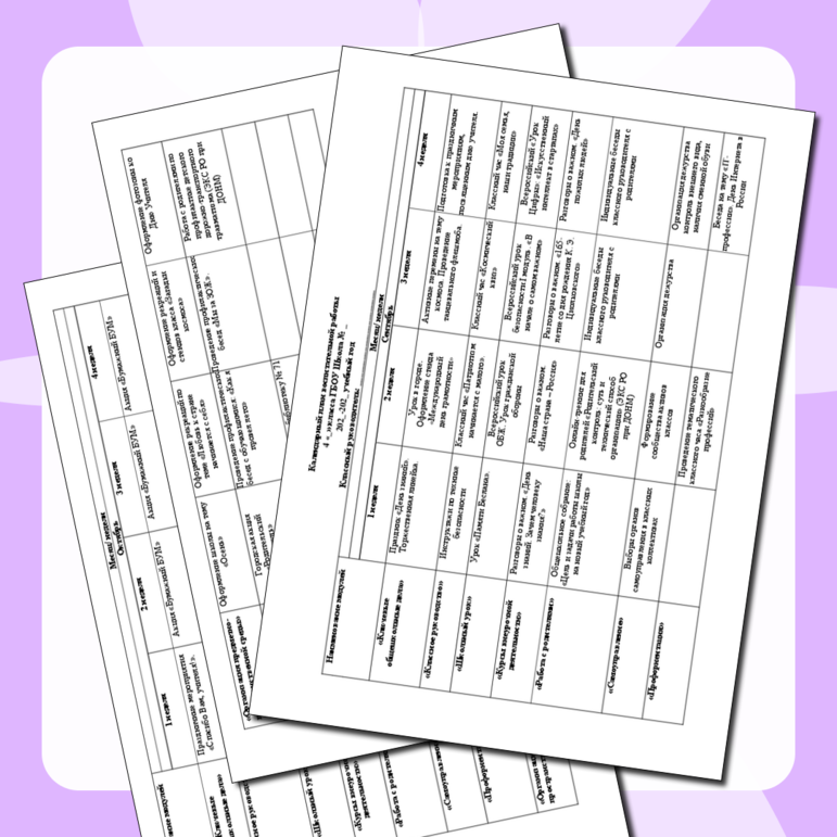 Календарный план воспитательной работы на 2025–2026 учебный год для классных руководителей