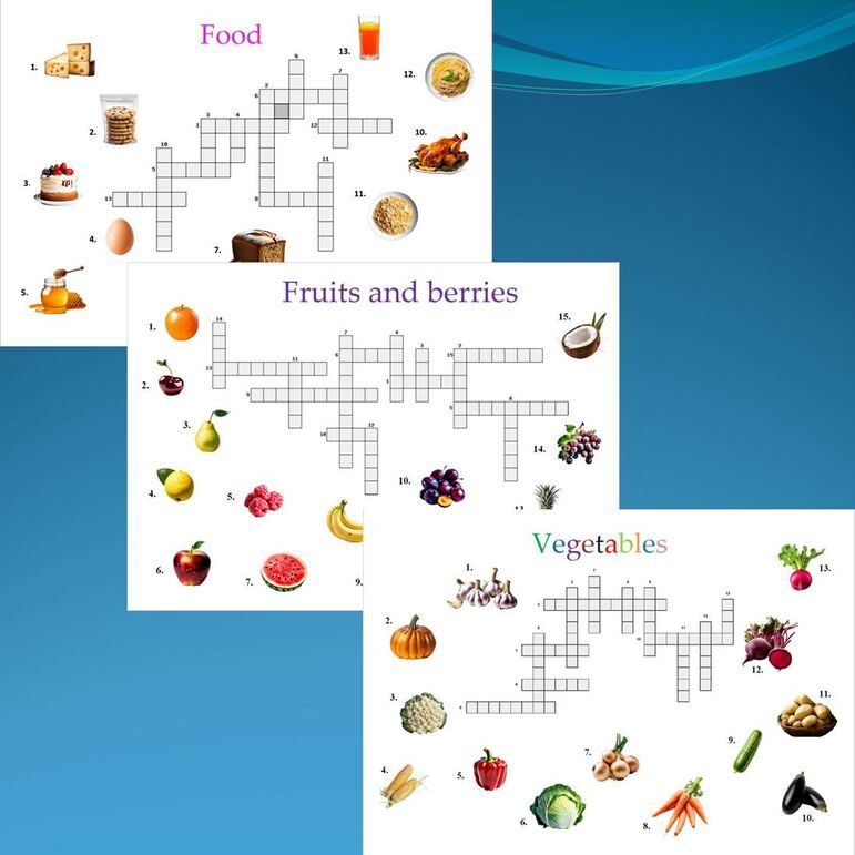 Комплект кроссвордов по английскому языку