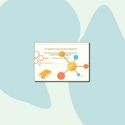 Купоны и сертификаты на урок физики