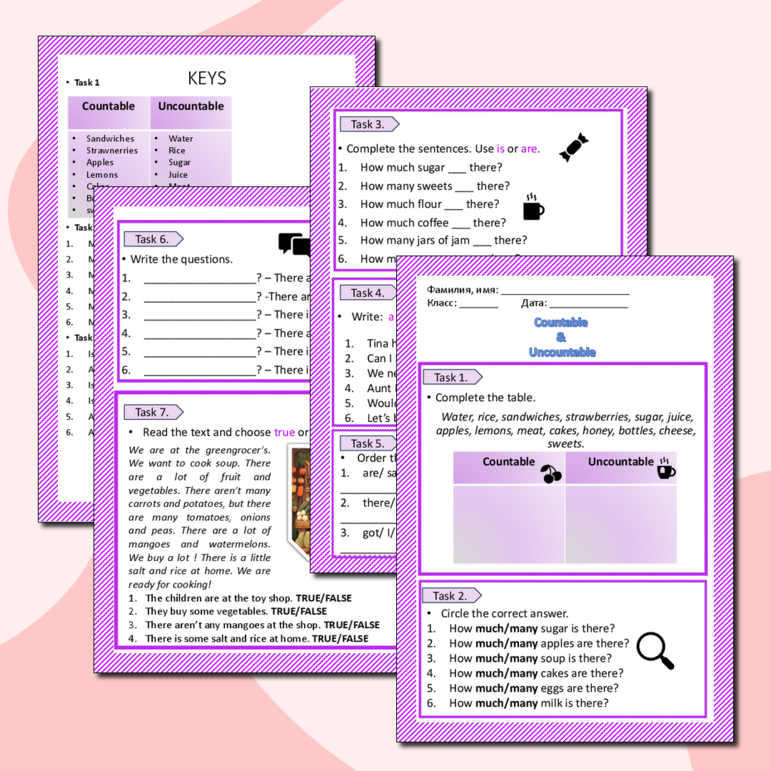 Исчисляемые и неисчисляемые существительные "Countable & Uncountable"