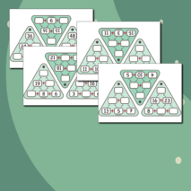 Пирамиды сложения до 50 - карточки (54 шт.)