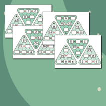 Пирамиды сложения до 50 - карточки (54 шт.)