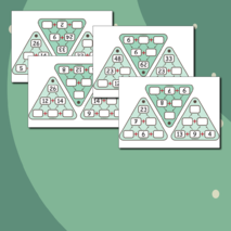 Пирамиды сложения до 50 - карточки (54 шт.)