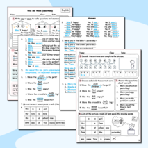 Рабочий лист по английскому языку «Was and Were (Questions) / Глаголы Was и Were в вопросительных предложениях»