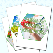 Гексы (соты) для оформления доски «Здоровый образ жизни/ ЗОЖ»