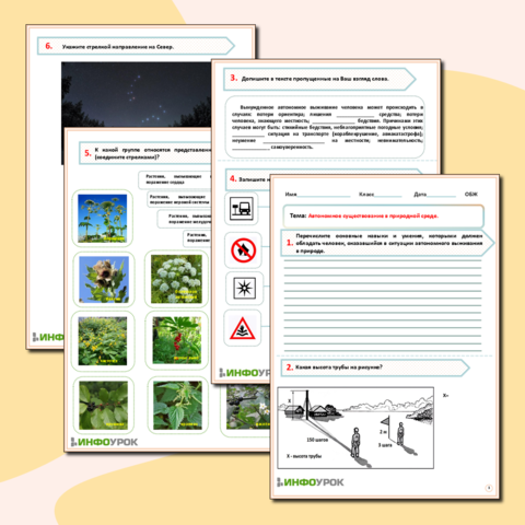 Рабочий лист- ОБЖ- Автономное существование в природной среде.