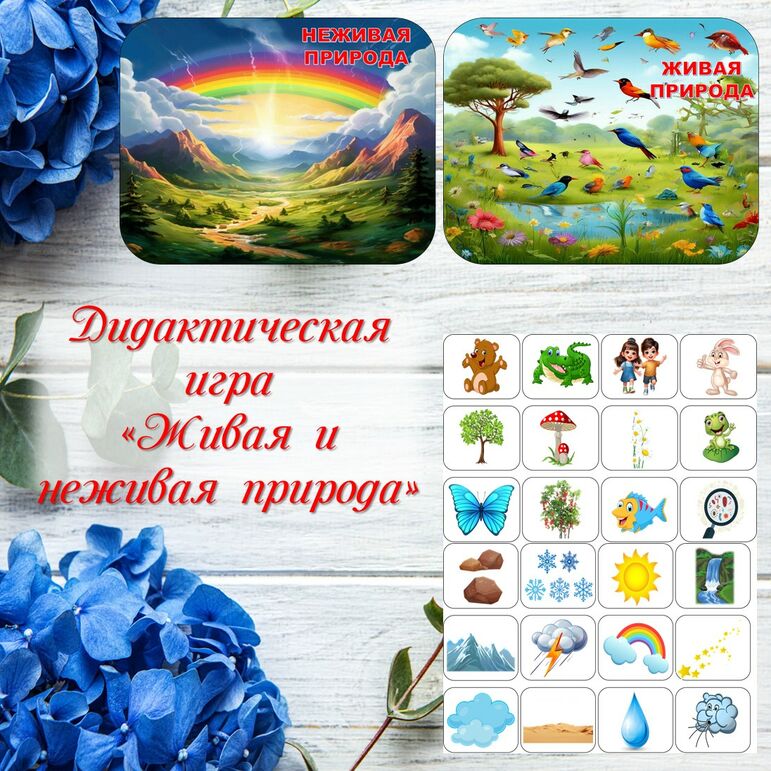 Интерактивная дидактическая игра по теме "Живая и неживая природа".