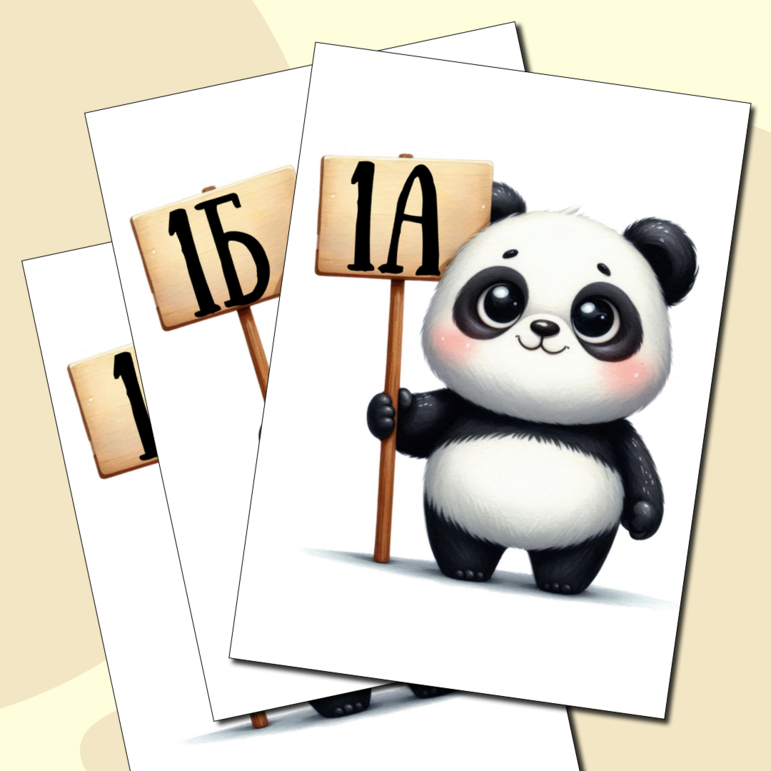 Табличка на дверь в класс 1-4 класс "ПАНДА"