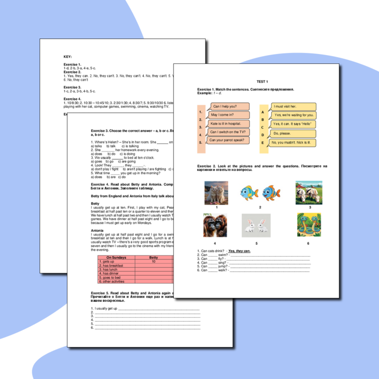 Тест по английскому языку для 3 - 4 классов