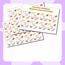 Summer holidays activities cards. Карточки. Летние каникулы.