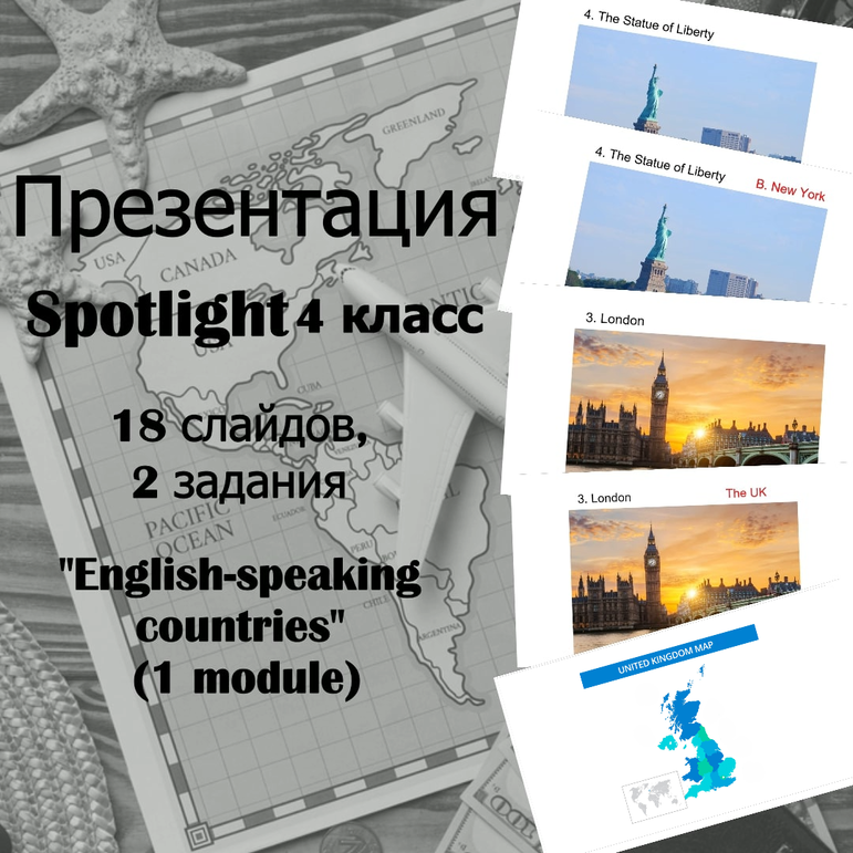 Презентация Spotlight 4 класс. "English-speaking countries" (8 урок)