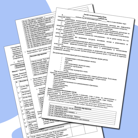 Папка классного руководителя среднего звена