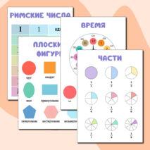 Набор плакатов по математике для детского сада и начальной школы