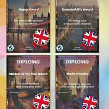 Набор дипломов с видом Лондона (на английском языке).