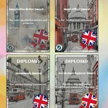 Набор дипломов с видом Лондона (на английском языке).