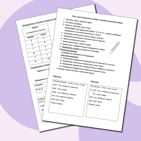 Фонетический разбор (звуко-буквенный анализ) для начальной школы