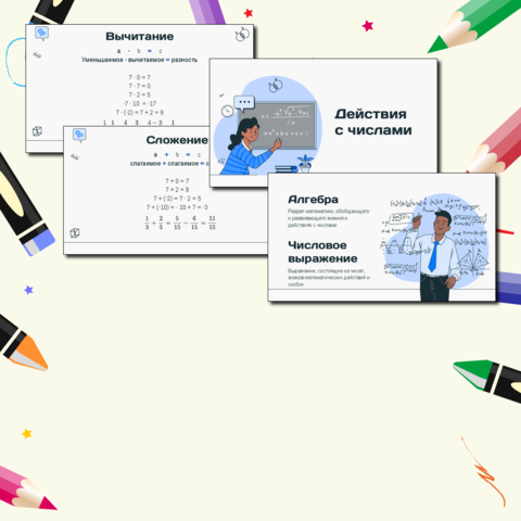 Презентация Алгебра 7 класс. Числовые выражения. Арифметические действия с рациональными числами. 1 урок по учебнику Ю.М. Колягин