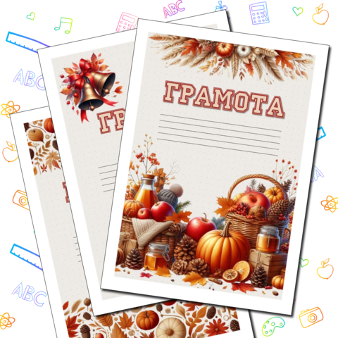 Осенние грамоты для школьников