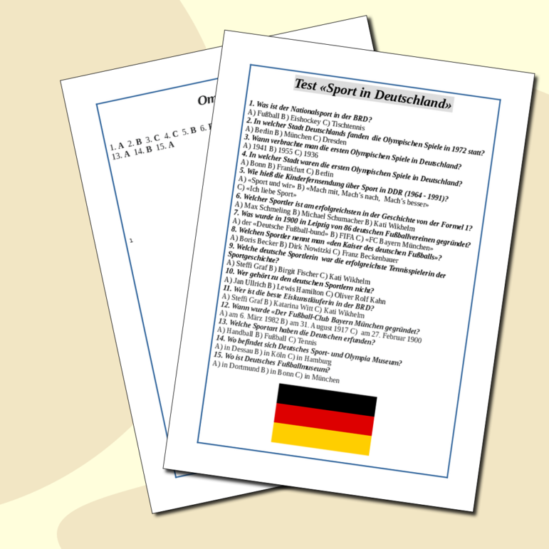 Тест на немецком языке 