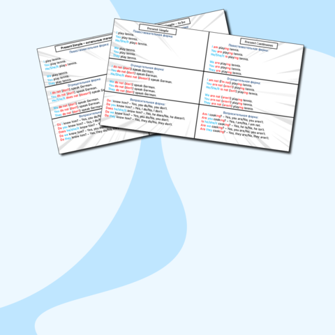 Таблица сравнения Present Simple - Present Continuous, Present Simple (to be) - Present SImple (остальные глаголы)