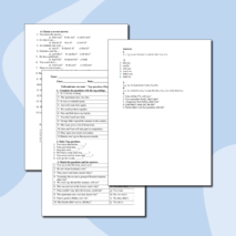 Рабочий лист Tag questions/Разделительные вопросы