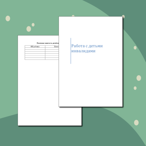 Документы по работе с детьми инвалидами для социального педагога