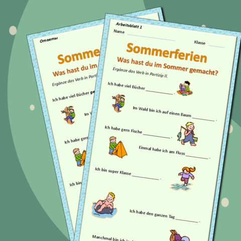 Рабочий лист по теме Sommerferien.