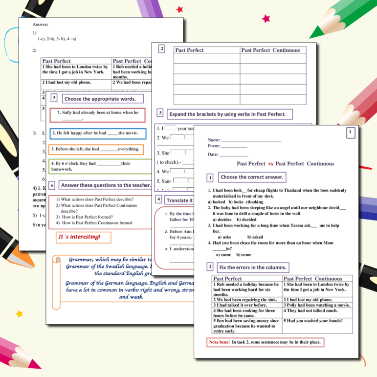 Тест Past Perfect vs Past Perfect C.