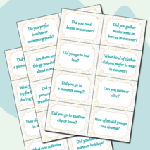 My summer holidays. Speaking cards. Обсуждаем летние каникулы.