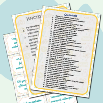 My summer holidays. Speaking cards. Обсуждаем летние каникулы.