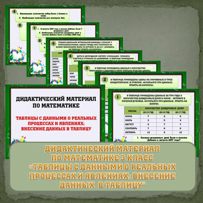 Презентация Дидактический материал по математике 3 класс "Чтение и ...