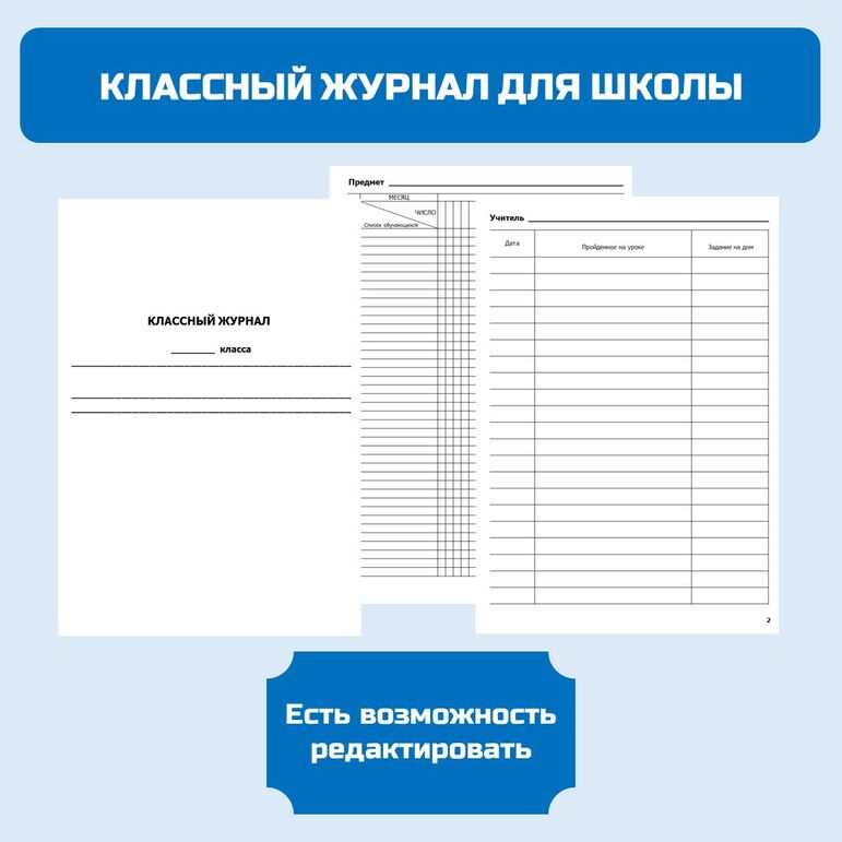 Классный журнал для школы.